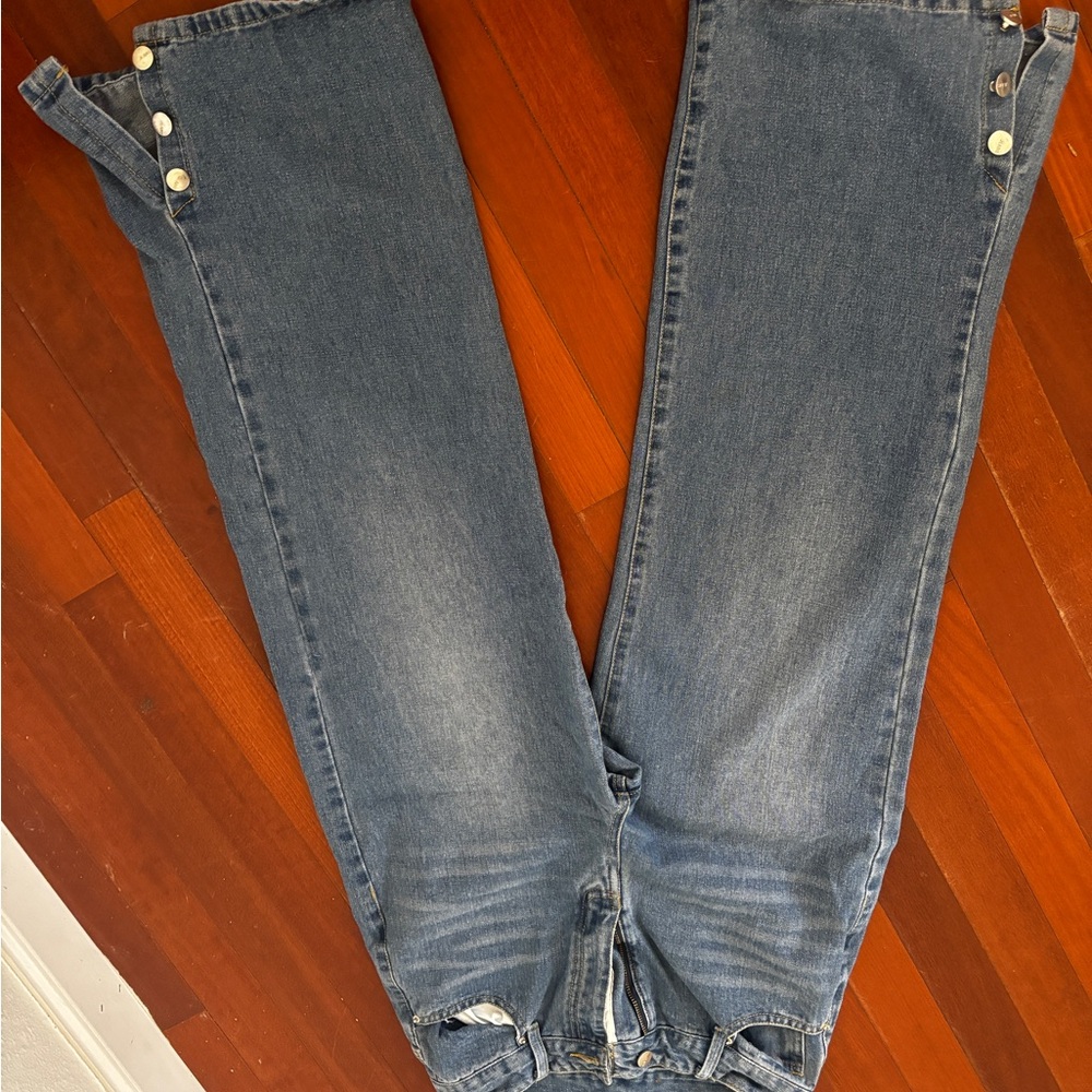Stylish Denim Jeans with Button Accents